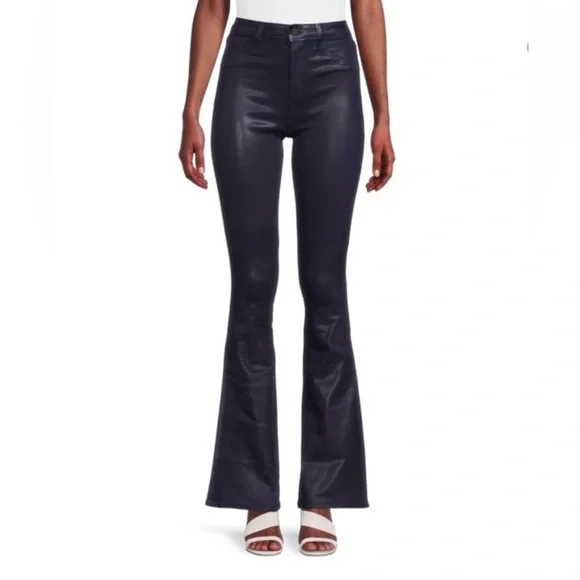 L’AGENCE Marty High Rise Flare Jeans Midnight Coated Size 25